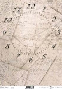 Papier ryżowy A4 R751 zegar listy