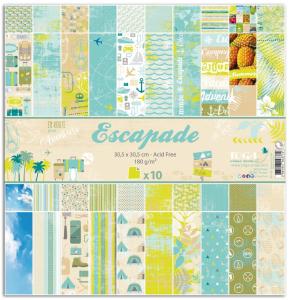 Papier scrap dwustronny 10 kartek 30,5x30,5cm 180g/m escapade