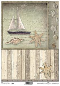 Papier ryżowy A4 R940 marynarski żaglówka