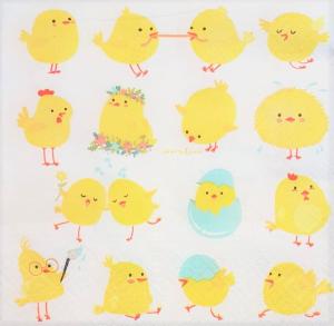 Serwetka TETE 1 sztuka Kurczaczki żółte