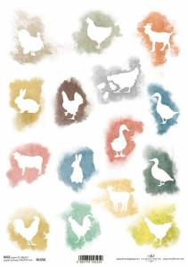 Papier ryżowy A4 R1550 kury, kaczki, kozy