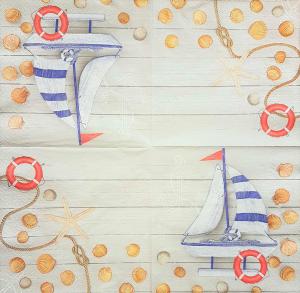 Serwetka Maki 1 sztuka morskie - łódka