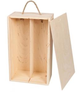 Pudełko drewniane na 2 wina odsuwane 36x21cm