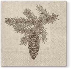 Serwetka PAW 1 sztuka bibuła recyklingowa - szyszka