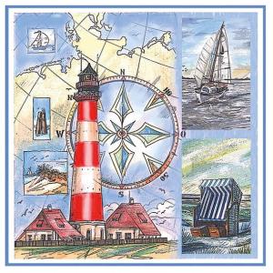 Serwetka Ambiente 1 sztuka latarnia/wybrzeże