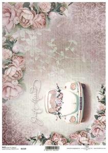 Papier ryżowy A4 R1539 Just married Garbus