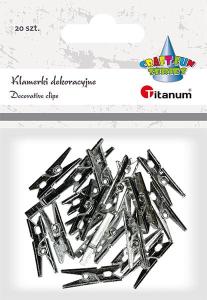 Klamerki plastikowe 2,5cm srebrne 20sztuk