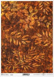 Papier ryżowy A4 R1616 bursztyn liście