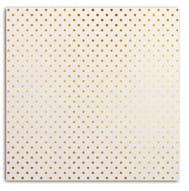 Papier scrap tłoczony 1 kartka 30x30cm biały+złote kropki małe