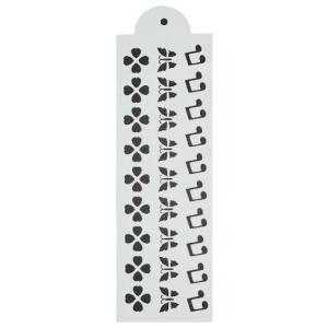 Szablon plastikowy 30x10cm kwiatki, motylki i nutki