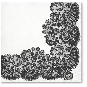 Serwetka TETE 1 sztuka - czarna koronka