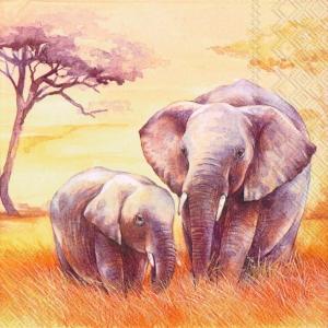 Serwetka IHR 33x33 1 sztuka - Afryka słonie