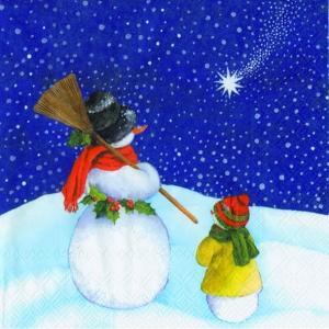 Serwetka IHR 33x33 1 sztuka - BN Bałwan z bałwankiem