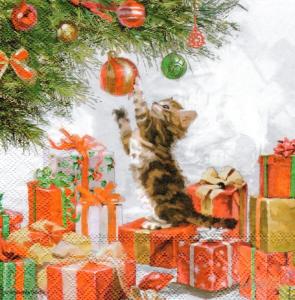 Serwetka Ambiente 33x33 1 sztuka - BN Kotek z bombką