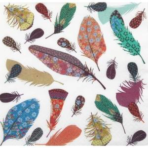 Serwetka PAW 1 sztuka - Kolorowe piórka