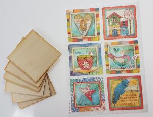 Zestaw podstawki pod szklanki oraz papier patchwork
