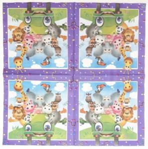 Serwetka AHA 1 sztuka - zoo - wesoły autobus