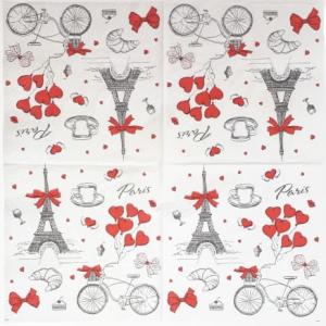 Serwetka TETE 1 sztuka - Paris dla zakochanych