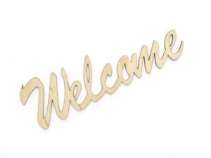 Napis WELCOME ze sklejki 12x3,5cm