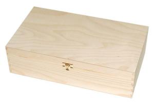 Pudełko drewniane na 2 wina z zapięciem 20x35cm