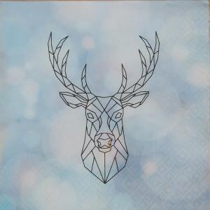 Serwetka PAW 1 sztuka jeleń na błękitnym tle