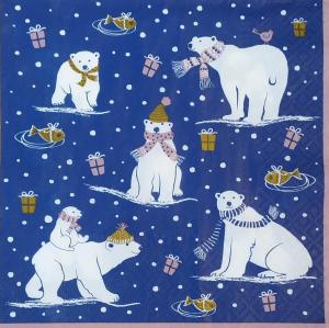 Serwetka PAW 1 sztuka BN niedźwiadki w szaliku