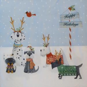 Serwetka PAW 1 sztuka BN Happy Holidays zwierzaki