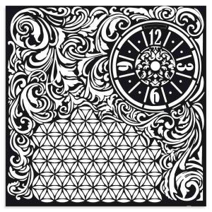 Szablon 3D 30x30cm Zegar i tekstura