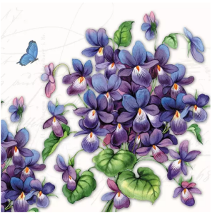 Serwetka Ambiente 1 sztuka Viola Bratki i motyl