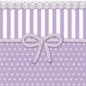 Serwetka Ambiente 1 sztuka Kropki Paski Sznurek Lavender
