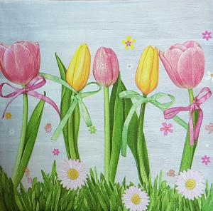 Serwetka Maki 1 sztuka Tulipany w trawie