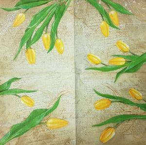 Serwetka Maki 1 sztuka Tulipany na sepi