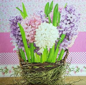 Serwetka Maki 1 sztuka Hiacynty w koszyku