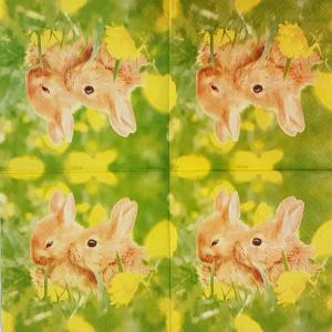 Serwetka IHR 1 sztuka Coctail Króliki w trawie