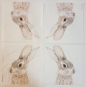 Serwetka PPD 1 sztuka 33x33 Królik szary