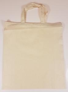 Torba bawełniana 38x42cm krótka rączka kremowa