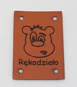 Naszywka "Rękodzieło" Miś ciemna