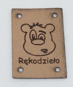 Naszywka "Rękodzieło" Miś jasna