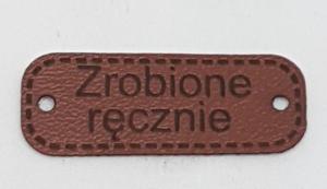 Naszywka "Zrobione ręcznie" ciemna