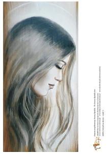 Papier ryżowy A4 Anioł na desce profil A4R12 wzór 1