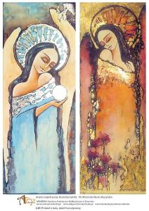 Papier ryżowy A4 Anioł z kulą. Anioł Bursztynowy A4R35