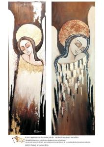 Papier ryżowy A4 Anioły brązowo-złote A4R33