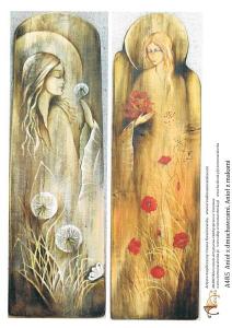 Papier ryżowy A4 Anioł z dmuchawcami i z makami A4R5