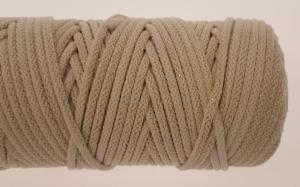 Sznurek pleciony 5mm 100m - ekri ze złotą nitką