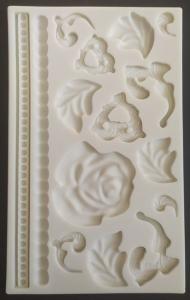 Foremka silikonowa róże / sznury / ornamenty 19x11cm