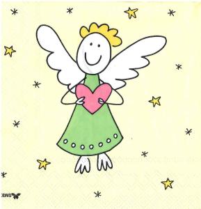 Serwetka STEWO 1 sztuka - Aniołek na żółtym tle