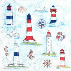 Serwetka Nouveau 33x33 1 sztuka - Morskie