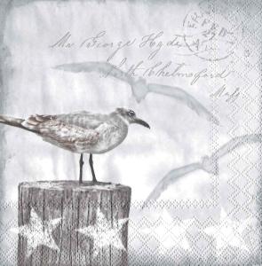 Serwetka Nouveau 33x33 1 sztuka - Mewy