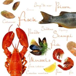 Serwetka Nouveau 33x33 1 sztuka - Frutti di mare