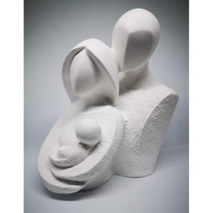 Powertex popiersie gipsowe 12,5x7x10cm - Para z dzieckiem